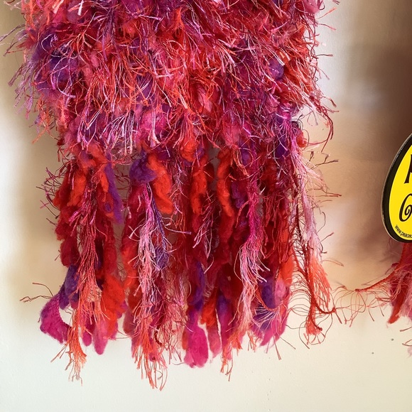 Peace of Cake fuzzy bright scarf NWT - Picture 4 of 5